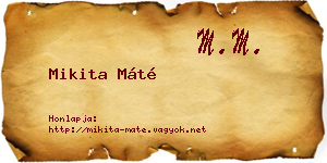 Mikita Máté névjegykártya